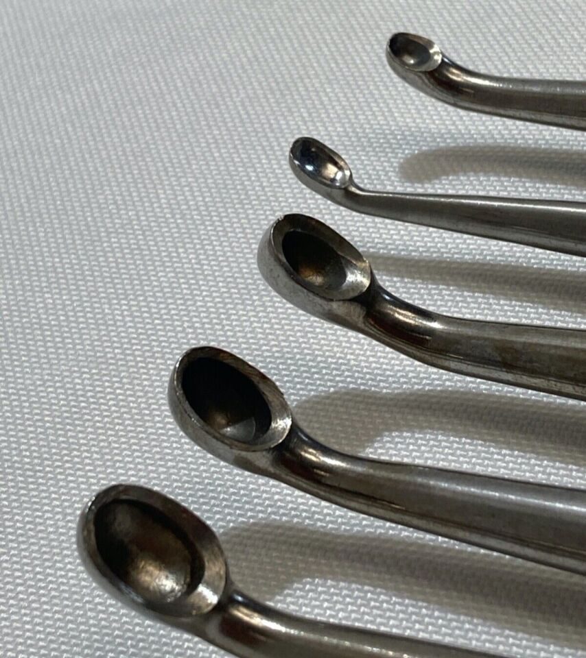 RICHARDS Various Straight & Angled 9" Heavy Bone Curettes — photo 5