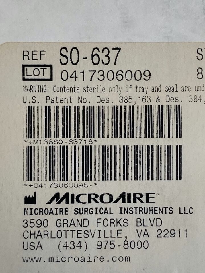 MICRO-AIRE SO-637 Sternum Saw Blade 80mmX28mmX1mm — photo 5