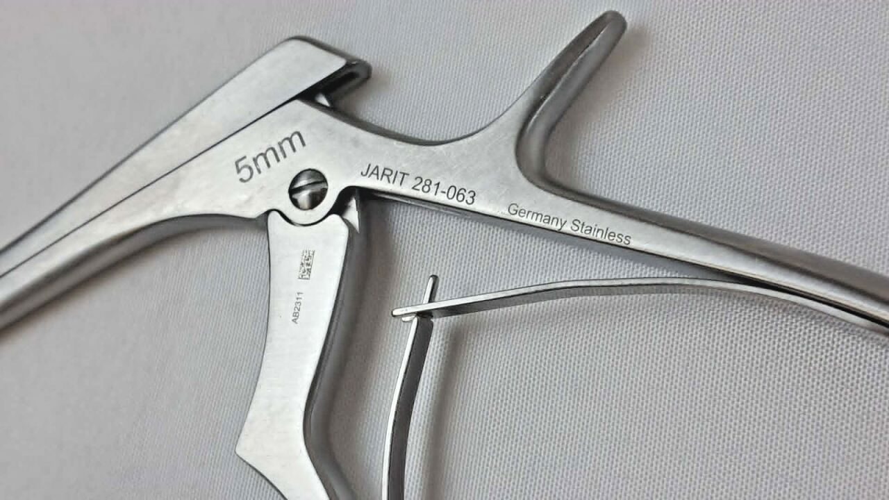 JARIT 281-063 Kerrison Laminectomy Rongeur 5mm 40deg Up Bite 7-7/8" — photo 3