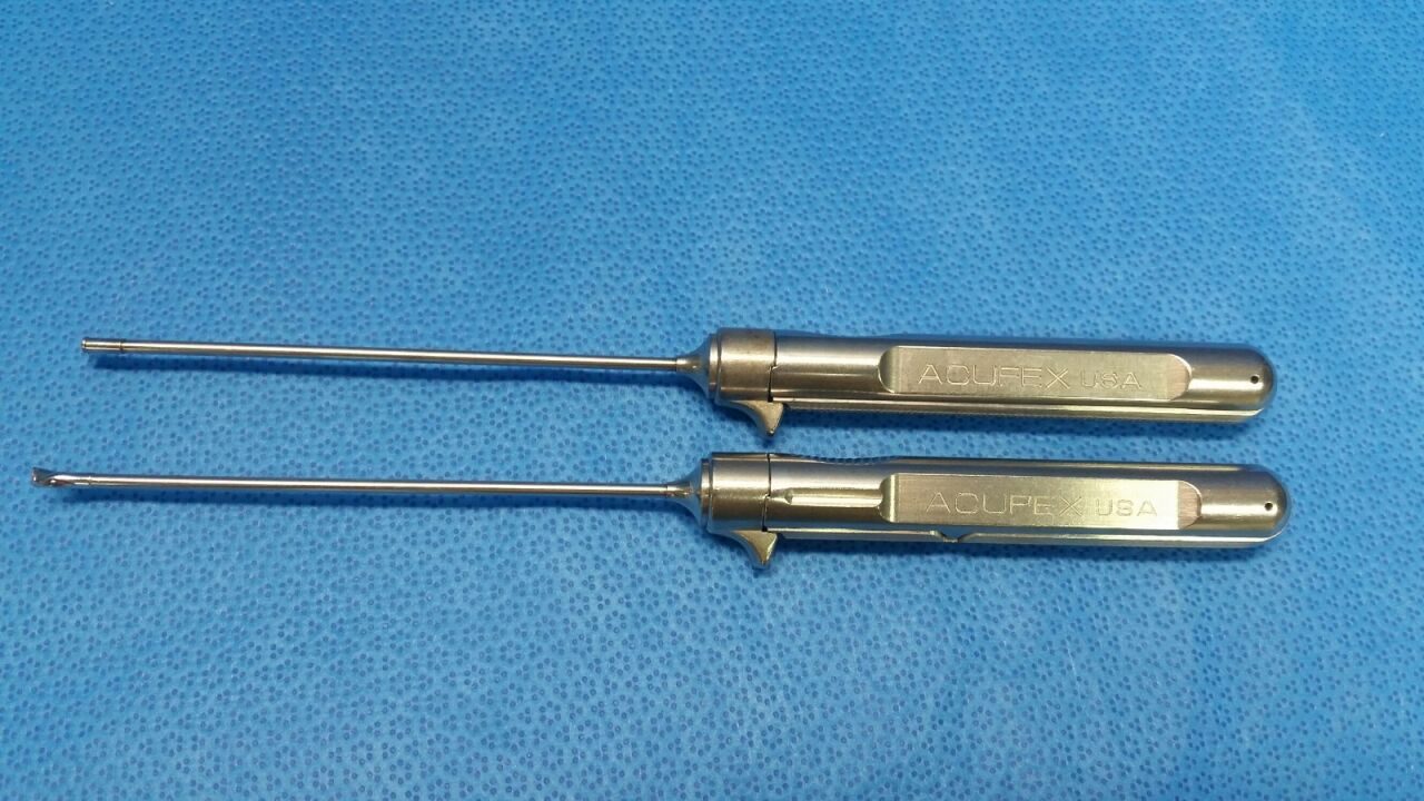 ACUFEX 010802 & 010803 Cigar Handle Rotary Scissors Hooked 60deg Right and Left — photo 2