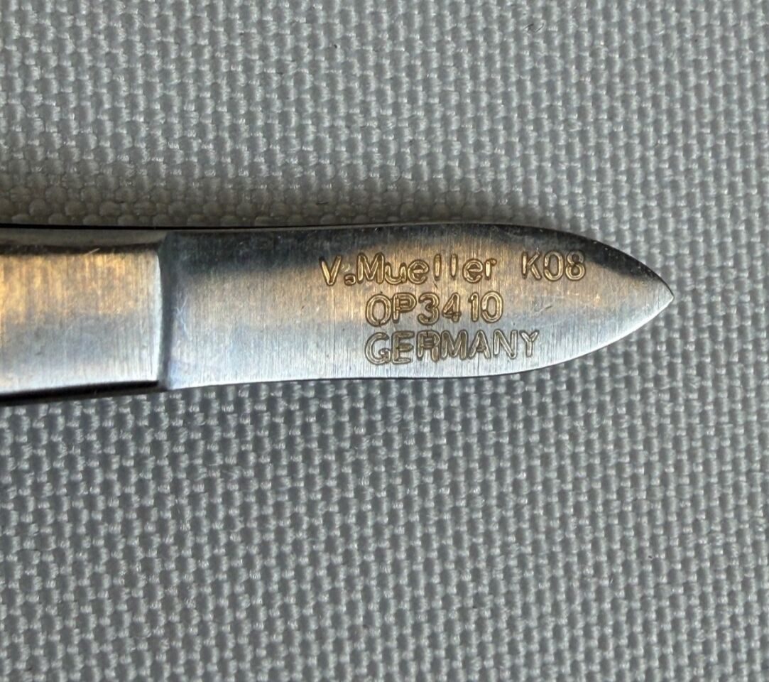 V. MUELLER OP3410 Bishop-Harmon Iris Forcep 3-3/8" 1x2 Teeth — photo 2