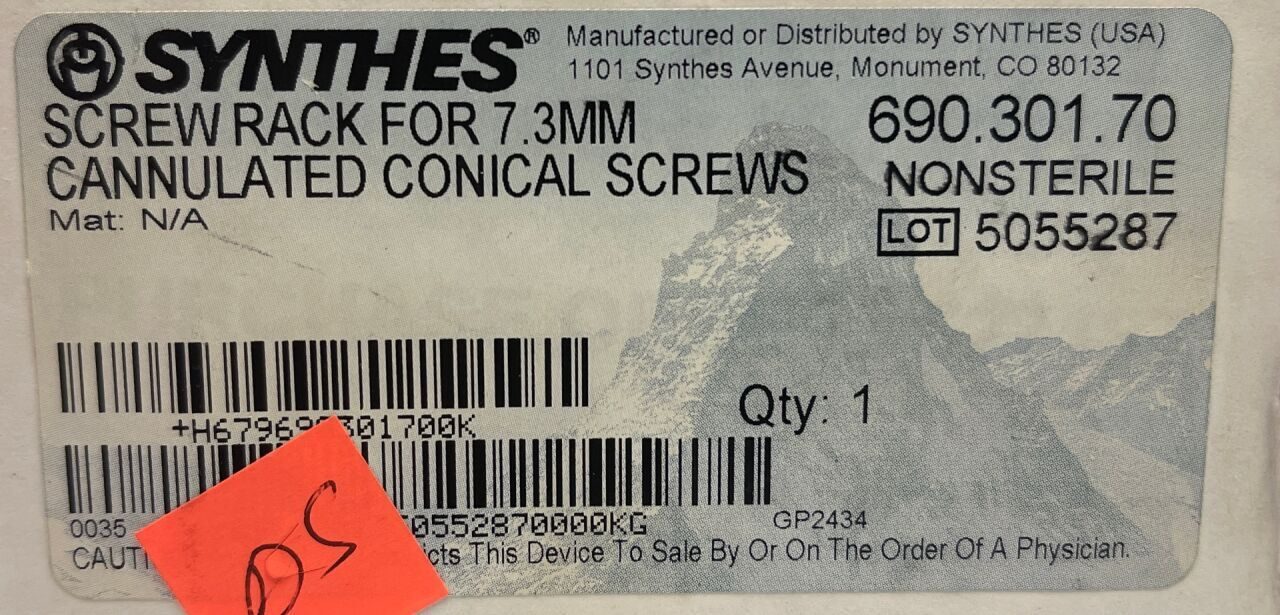 SYNTHES 690.301.70 Screw Rack — photo 2