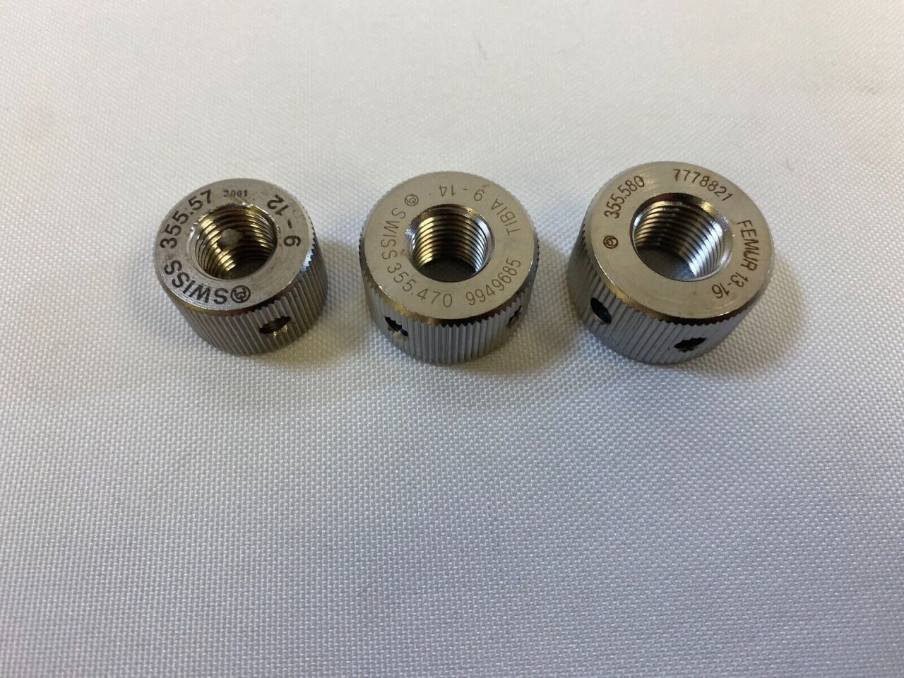 SYNTHES  Set of 3 Threaded Femur Nut for Size 9-16 Femur & Tibia Conical Bolts — photo 1
