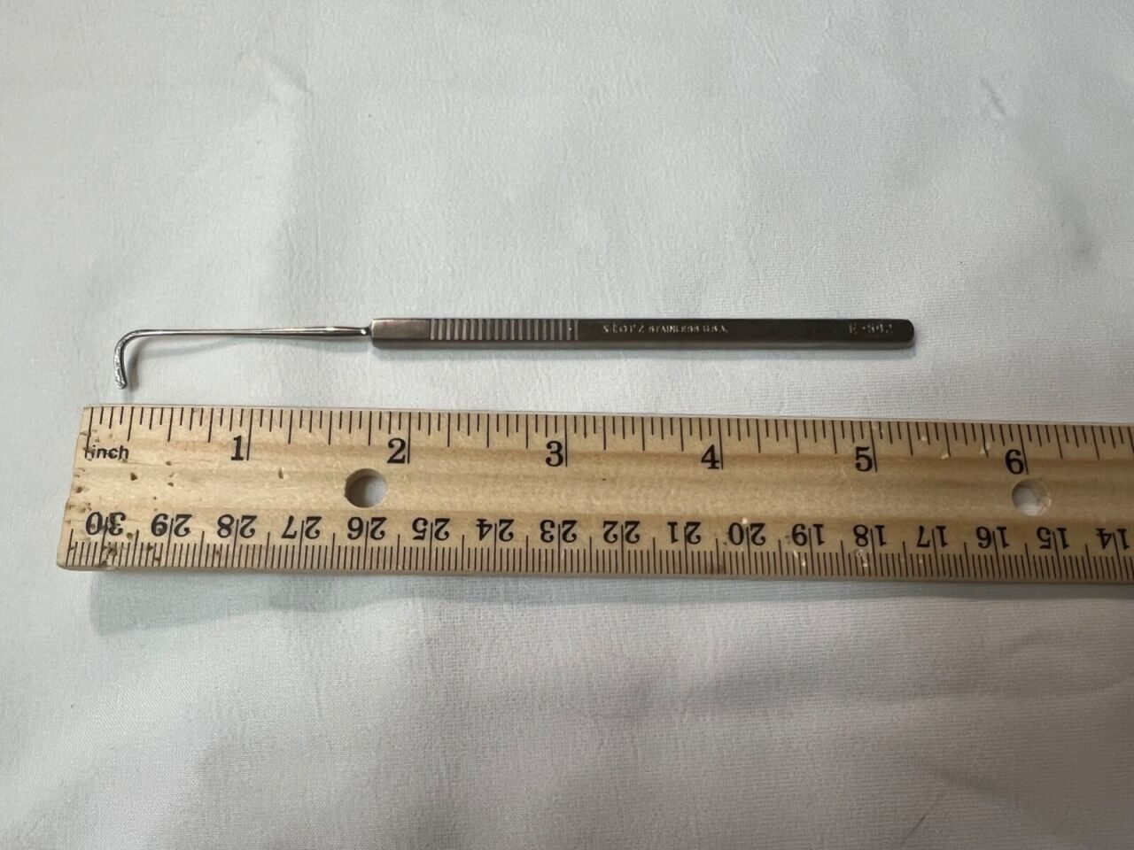 KARL STORZ E-592 Ophthalmic Graefe Strabismus Muscle Hook Flattened 9mm X 5.5" Length — photo 4
