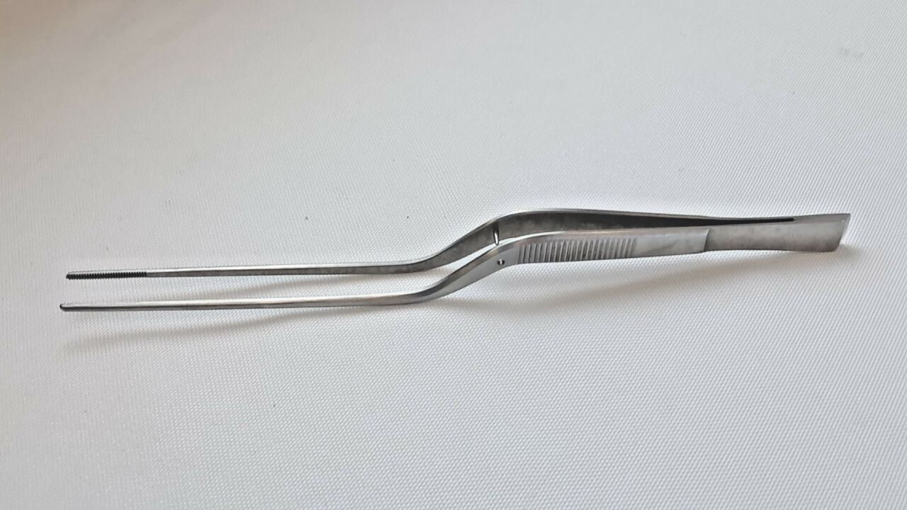 AMBLER SURGICAL Cloward Lamina Retractor 2510 Cushing Dressing Forceps 7-1/4" Bayonet Serrated Tips — photo 4