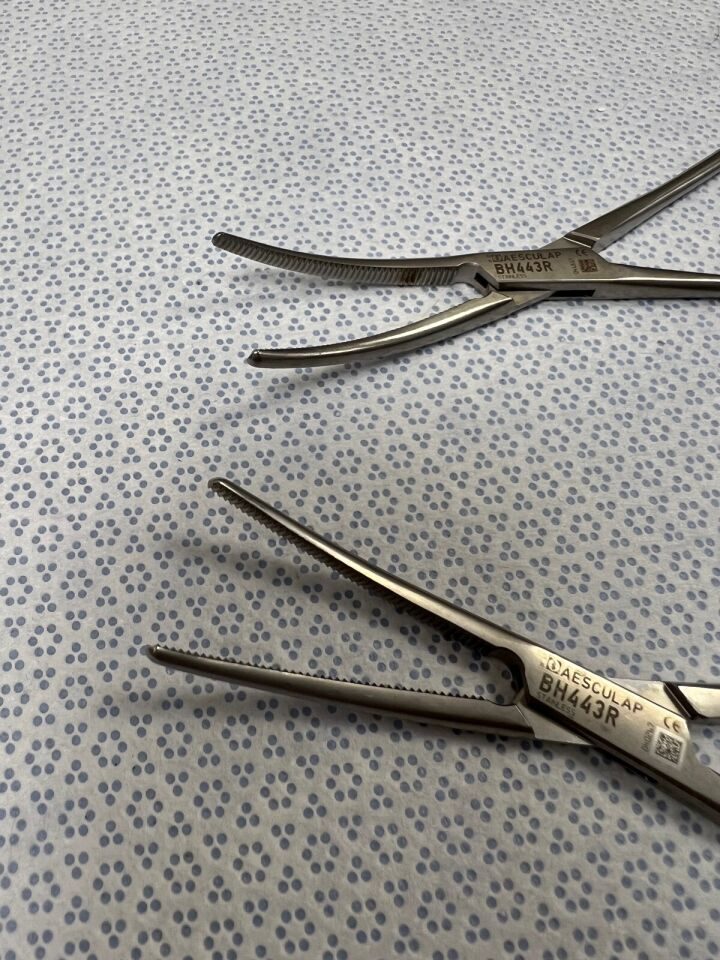 AESCULAP BH443R Set of 2 Artery Forceps Rochester-Pean 160mm Flat Ribbed Jaws — photo 2