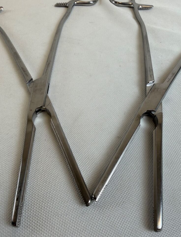JARIT 505-284 Pair of Z Hysterectomy Forceps Straight 10" OBGYN — photo 5