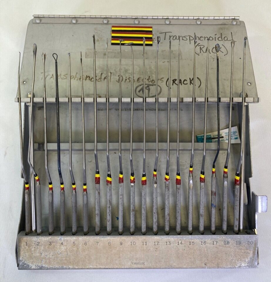 V. MUELLER Various Set of 19 Transsphenoidal Dissector Instrument Set w