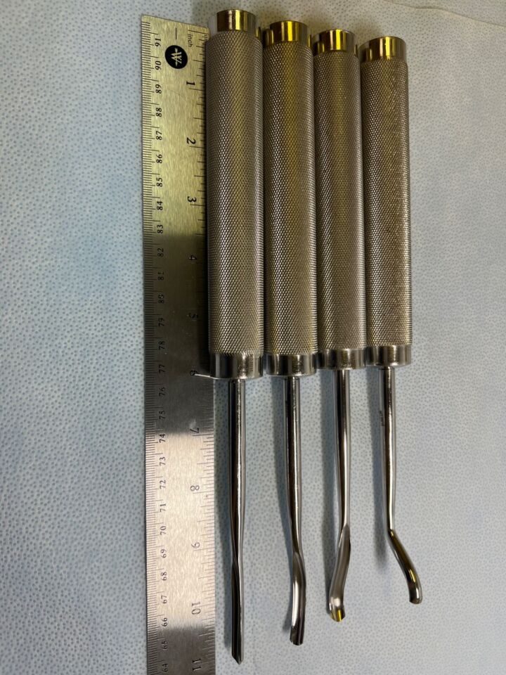 Set of 4 Straight & Curved Orthopedic Stainless Steel Gouges — photo 4