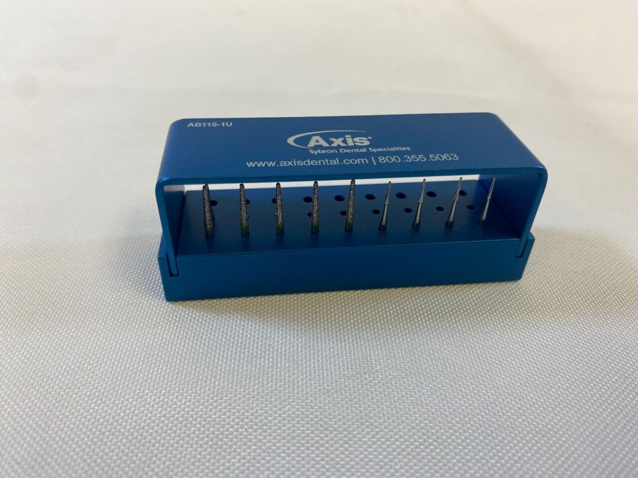 AXIS AB110-1U Bur Block Aluminum 27 Hole Blue Swivel Top  Assorted Burrs — photo 6