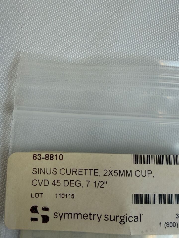SYMMETRY SURGICAL 63-8810 Frontal Sinus Curette 45deg Angle Small Oblong Cup — photo 3