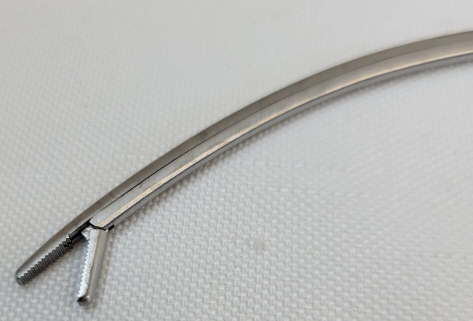 JARIT 270-185 Carroll Tendon Retriever Curved Shaft Serrated Jaws — photo 3