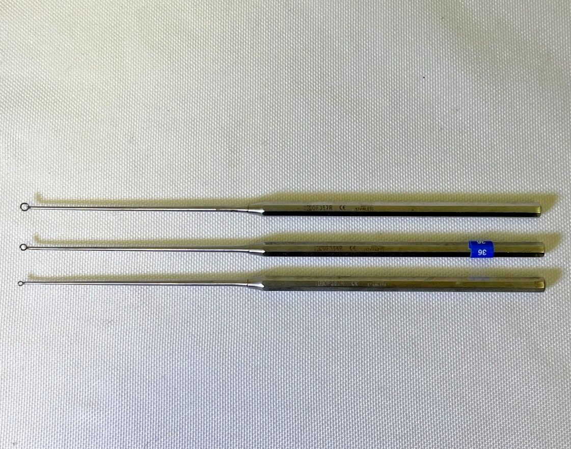 AESCULAP OF355R OF356R OF357R Angled Tip Buck Ear Curettes Blunt