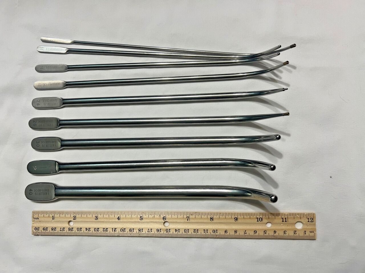 V. MUELLER Set Of 9 V. Mueler Van Buren & Lefort Urethral Sound Dilators Curved 10-5/8" L — photo 4