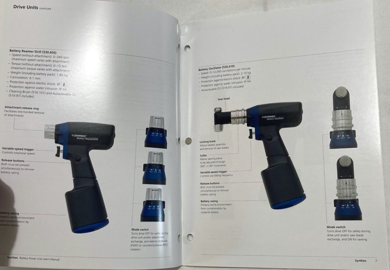 SYNTHES Battery Power Line Users Manual Brochure — photo 2