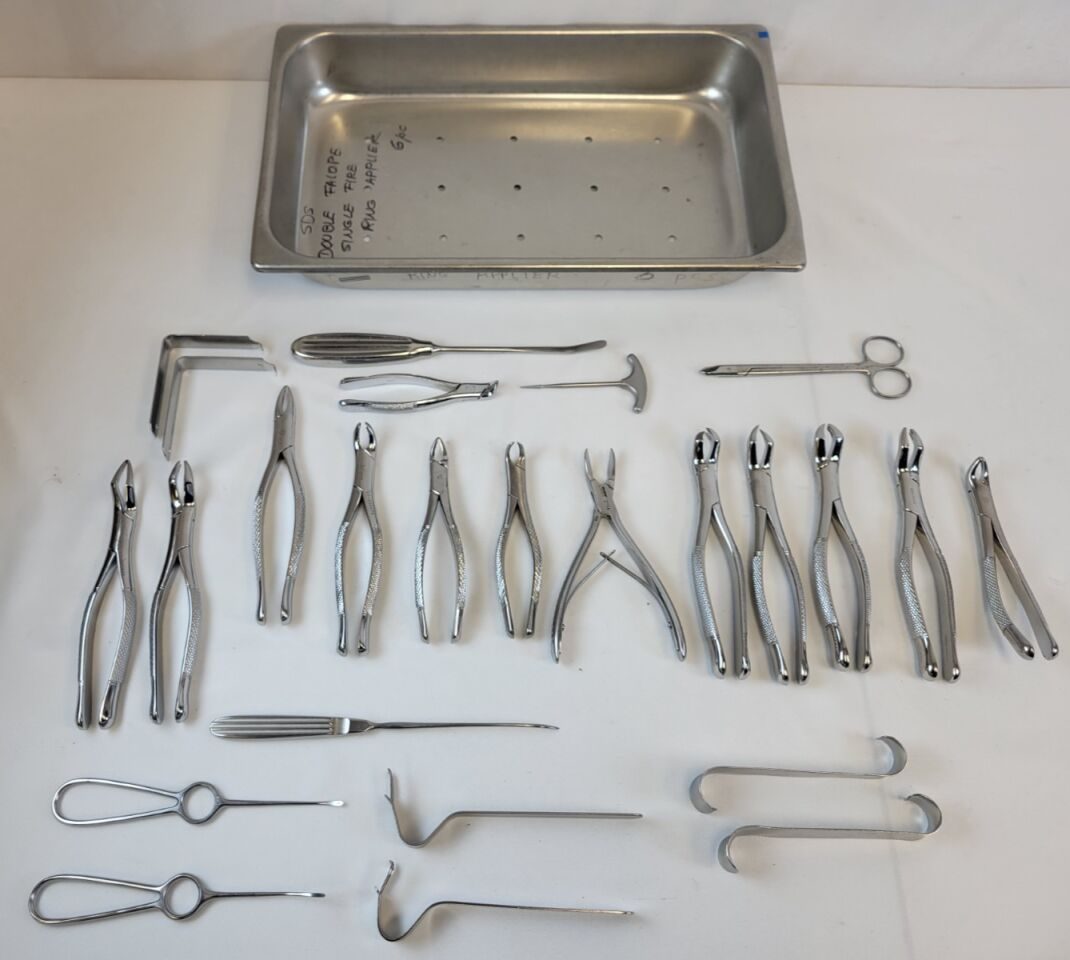 VARIOUS  25 Piece Dental Instruments Set With Tray, W. Lorenz, Millennium, & more