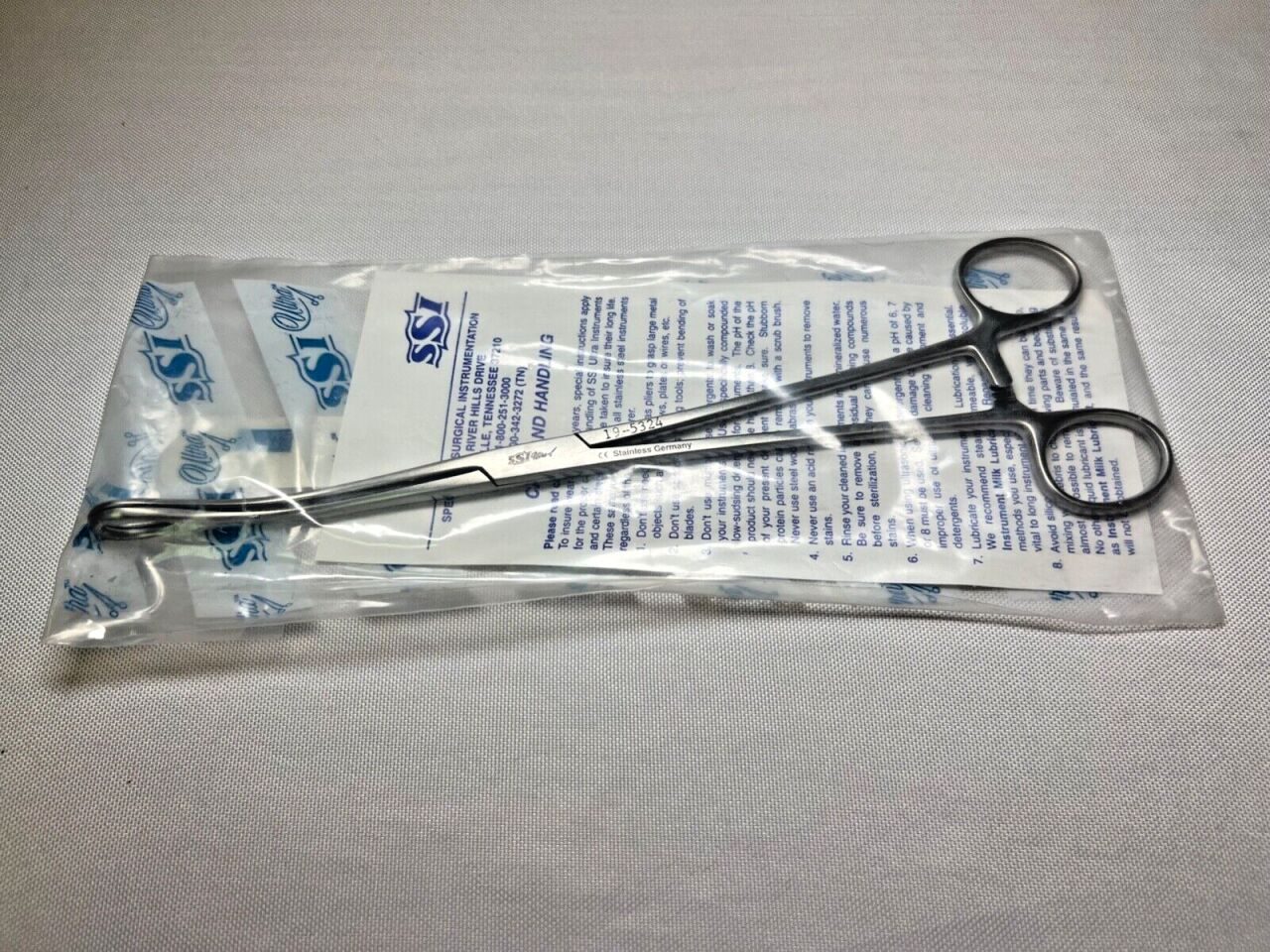 SSI ULTRA 19-5324 Foerster Sponge Forceps Curved Smooth Jaws 9-1/2" — photo 1