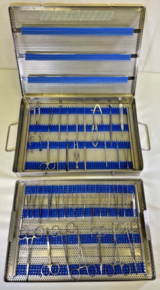 VARIOUS  40 Piece Storz Sklar Medicon Ophthalmic Instrument Set w/ Sterilization Case