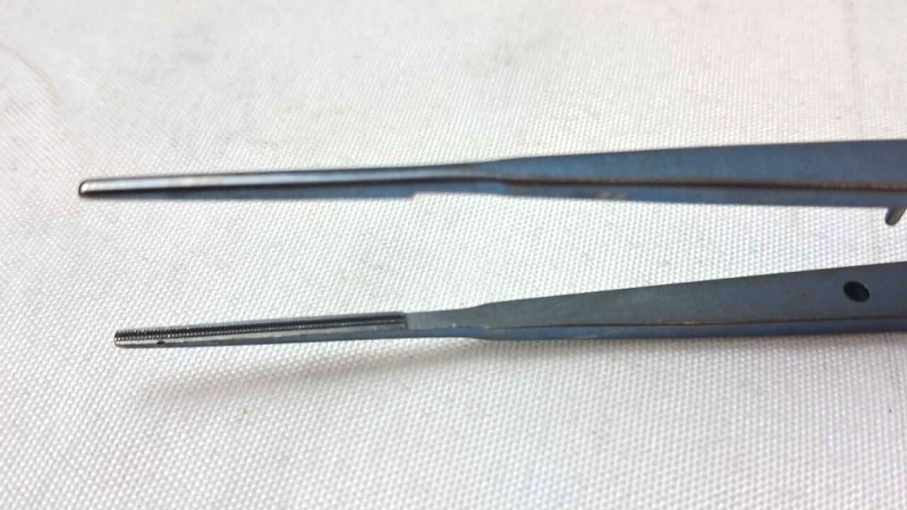SCANLAN  Gerald DeBakey Forceps w/ Flat Handle 1mm Tips 8" — photo 4