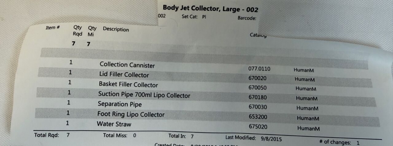 HUMAN MED Body Jet Large 1000ml Collector Set 7 Piece Body Jet Large Collector Set w/ Tray — photo 2