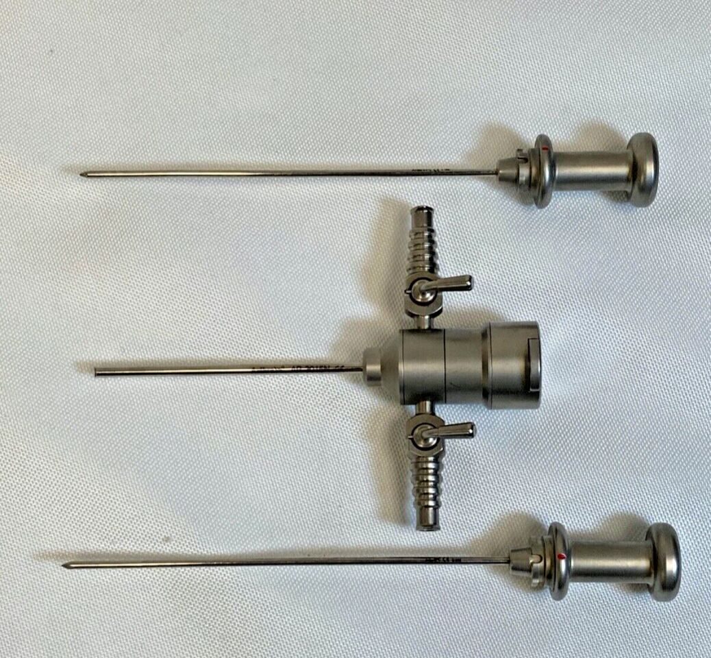 ARTHREX AR-3015N w Sharp & Blunt Obturators 2.75" Small Joint Dual Valve Cannula with Obturators