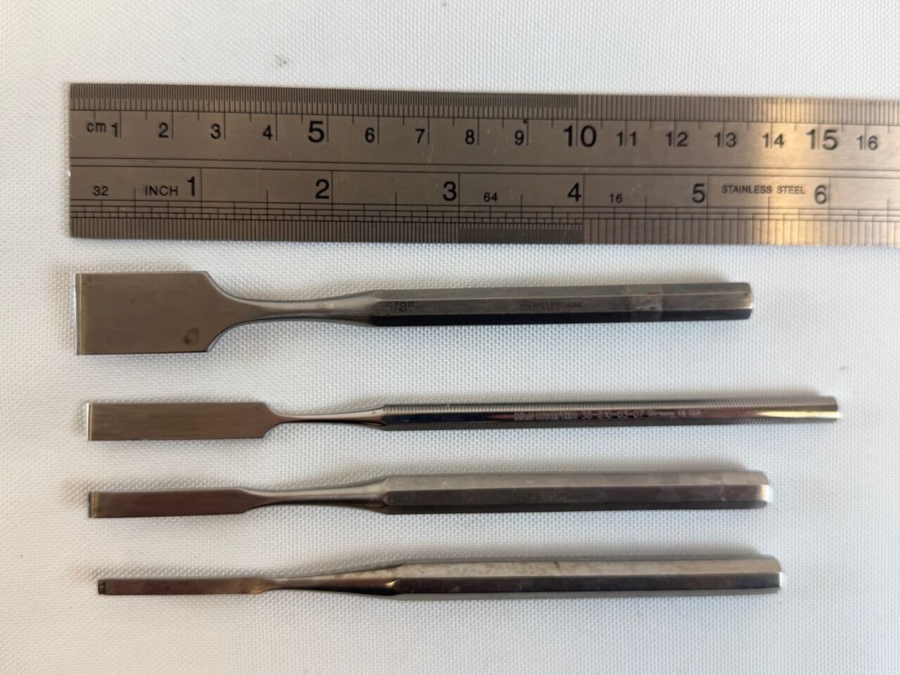 MILLENNIUM KLS MARTIN 3mm 4.76mm 7mm & 15.8mm Hoke Osteotome Set - Set of 4 — photo 5