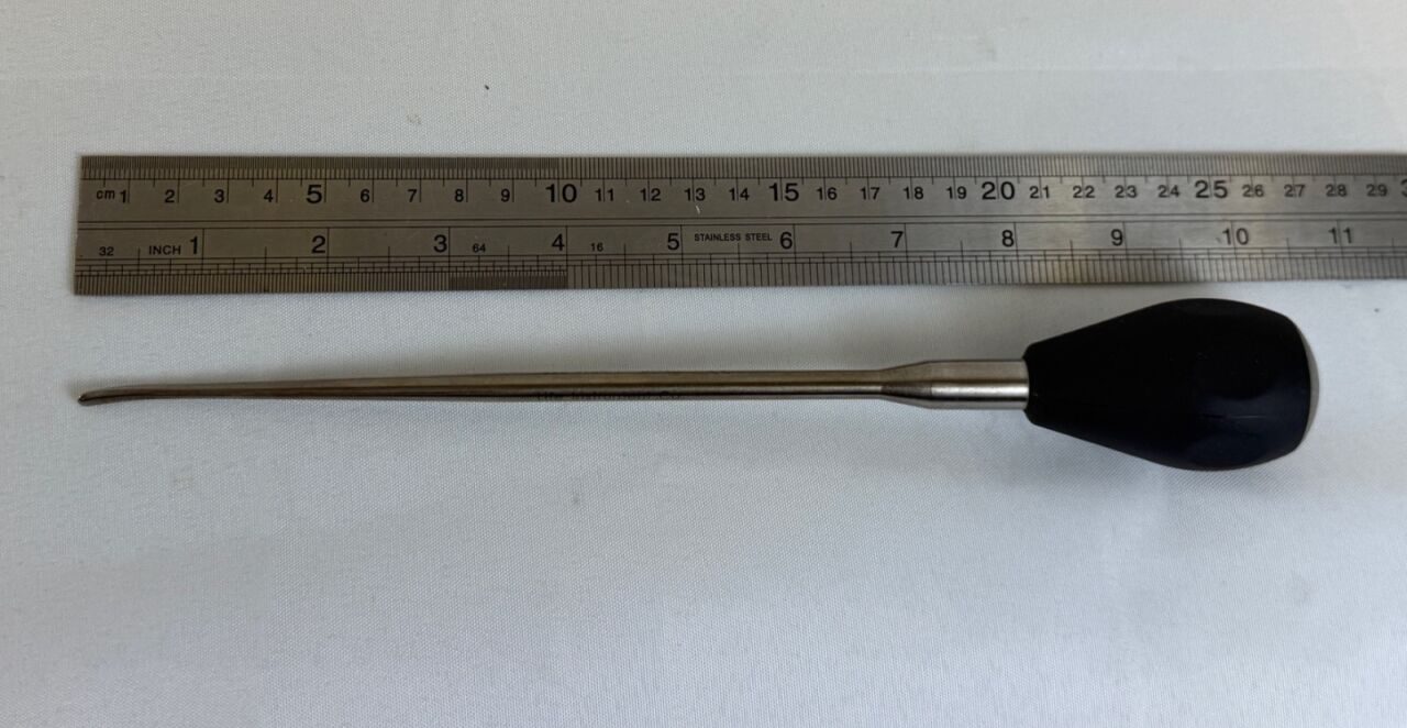 LIFE INSTRUMENTS 525-0904-1 4mm Penfield Probe Slight Curve 10" Neuro Spine — photo 8