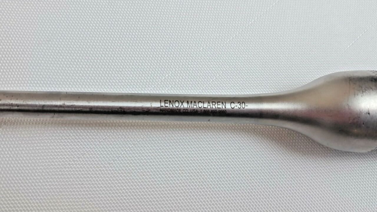 WALLIE HEINIG Lenox Maclaren Size 2 Angled Curette 4.5mm x 7.5mm Cup 15" — photo 4