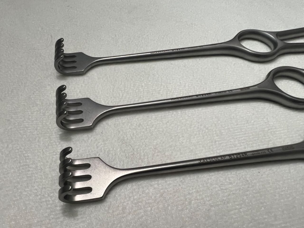 AESCULAP BT254R Set of 3 Volkmann Retractors 8x19mm Blunt 4-Prongs 8-3/4" Length — photo 2