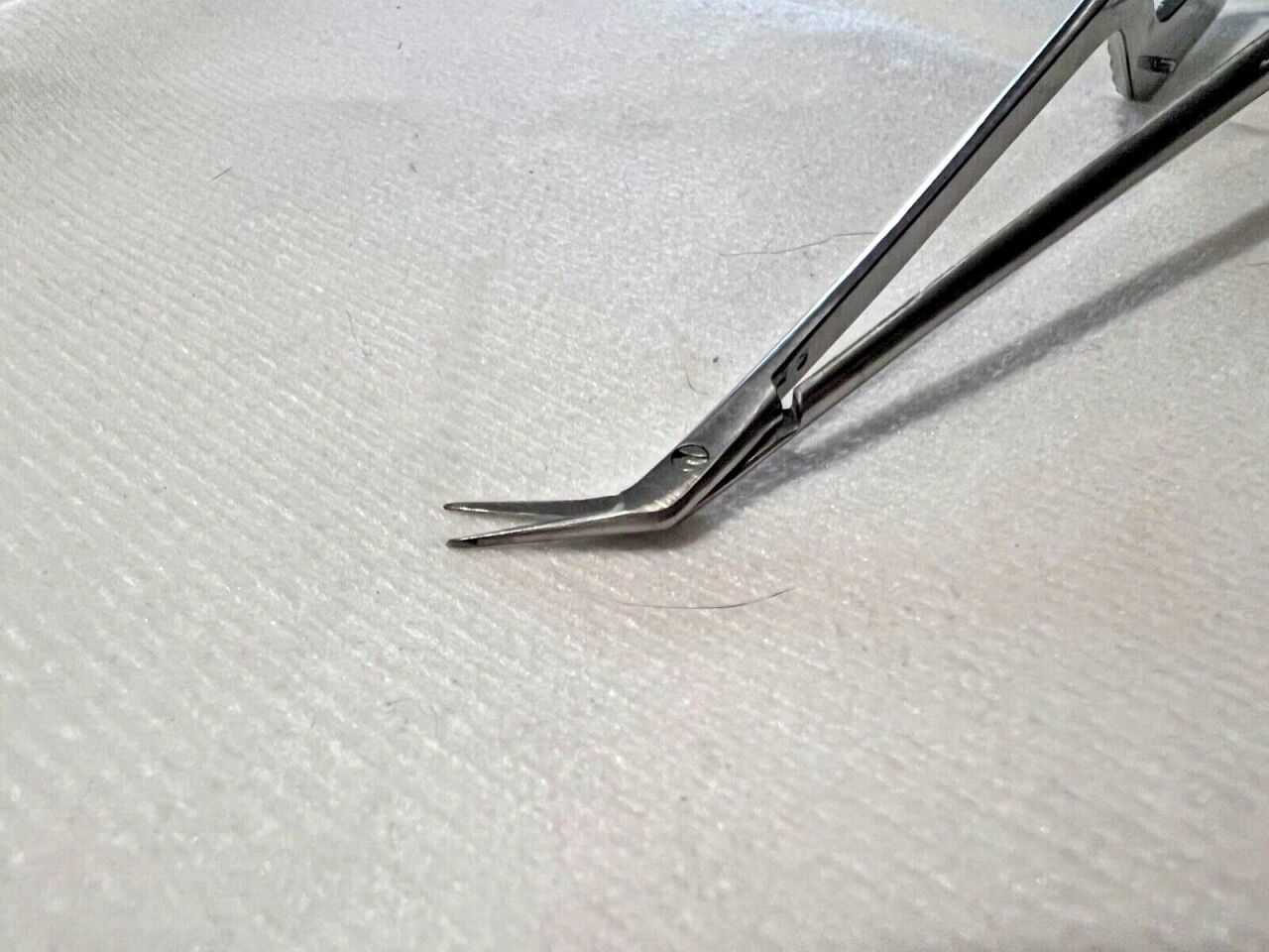 PILLING 35-7594 Yasargal Bayonet Vascular Scissors 45deg Angle 15mm Blades 7.5" L — photo 2
