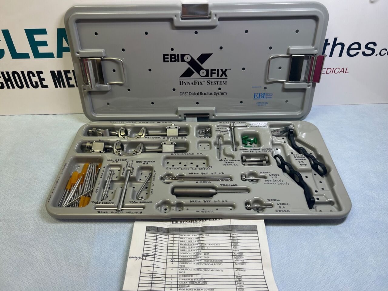 EBI MEDICAL SYSTEMS DynaFix Distal Radius Wrist Instrument System Set w/ Case — photo 2