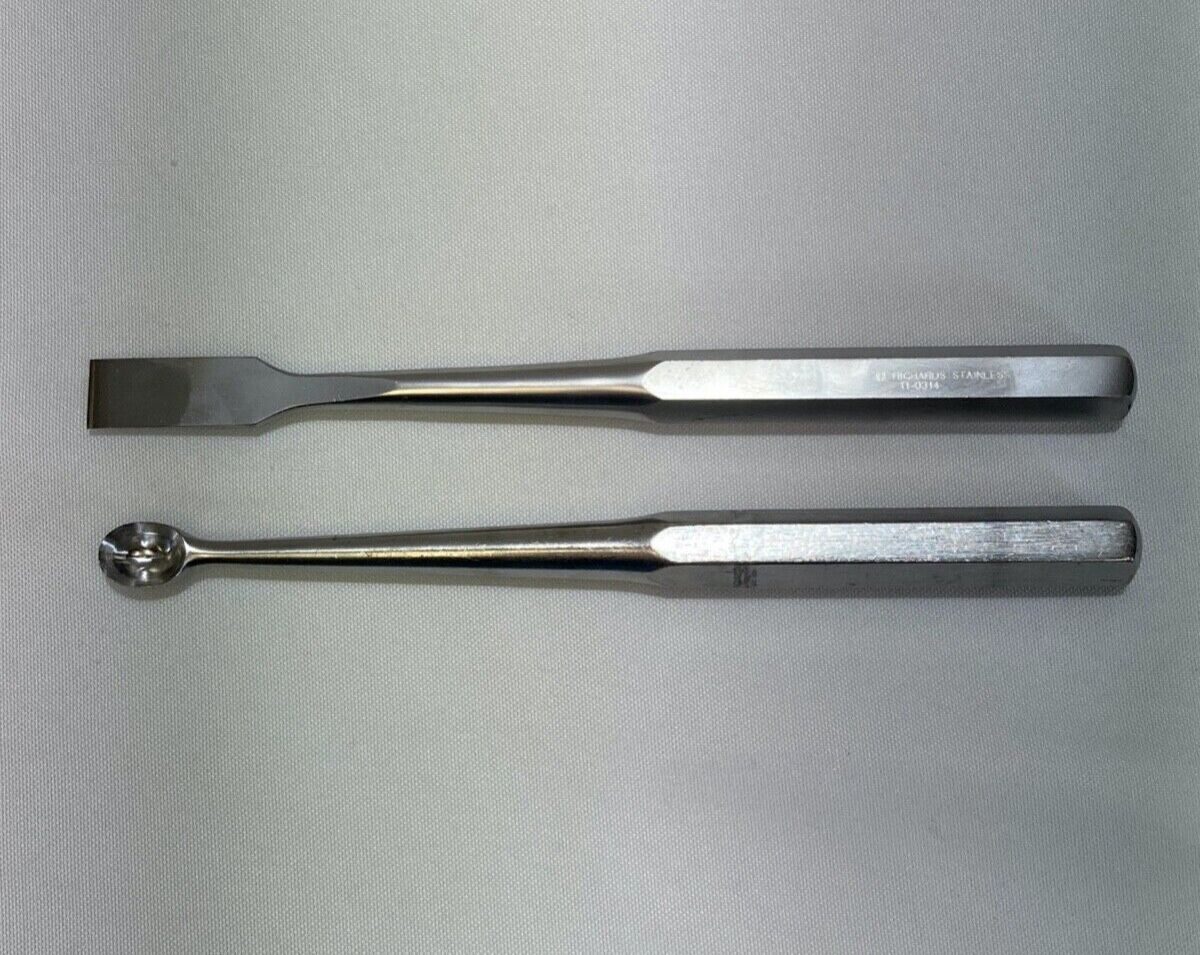RICHARDS 11-1412 11-0314 14mm Curette & 5/8" Osteotome Chisel