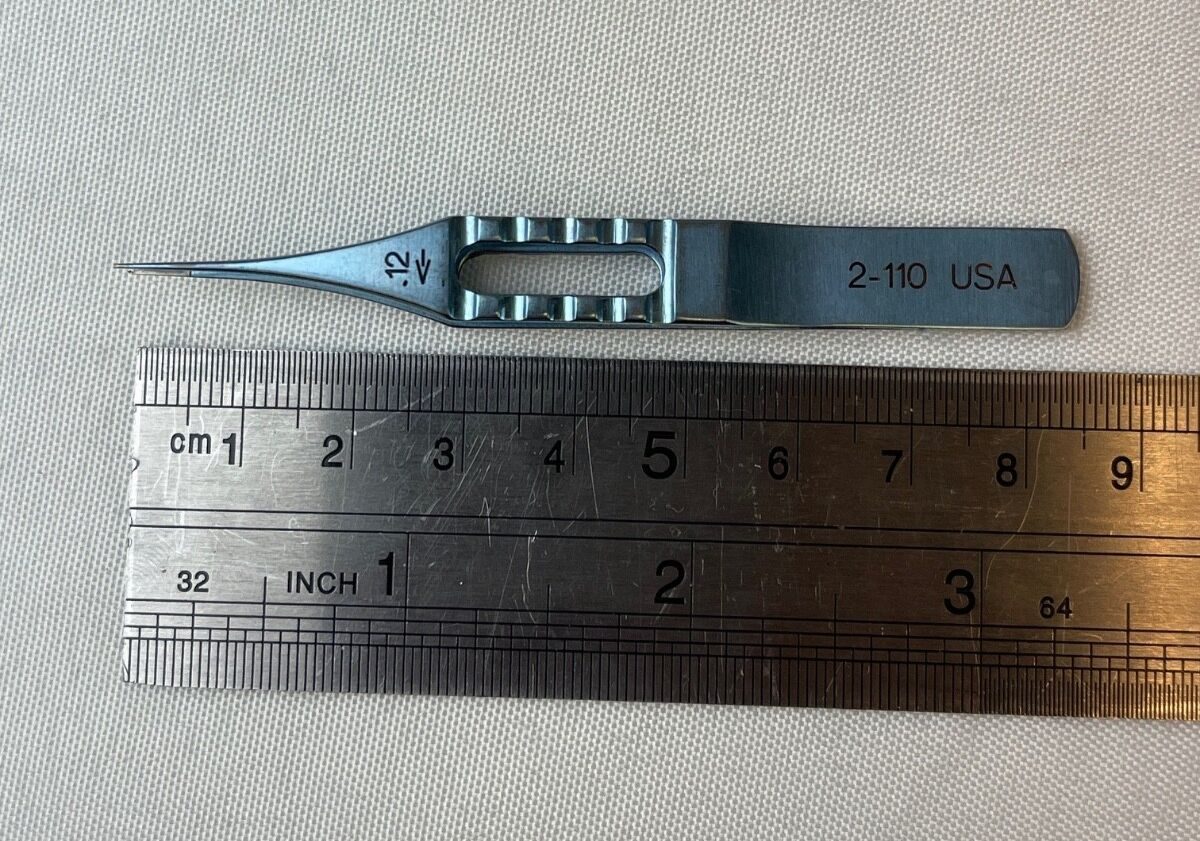 STORZ 2-110 Bonn 0.12mm 1x2 Teeth 6mm Platform 85mm Titanium Forceps Eye — photo 8