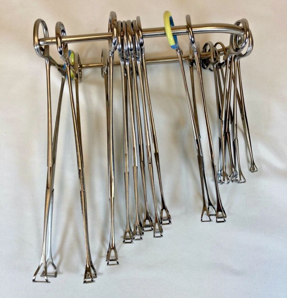 CODMAN Set of 14 Babcock Tissue Forceps w/ Stringer 6"-10" German Stainless