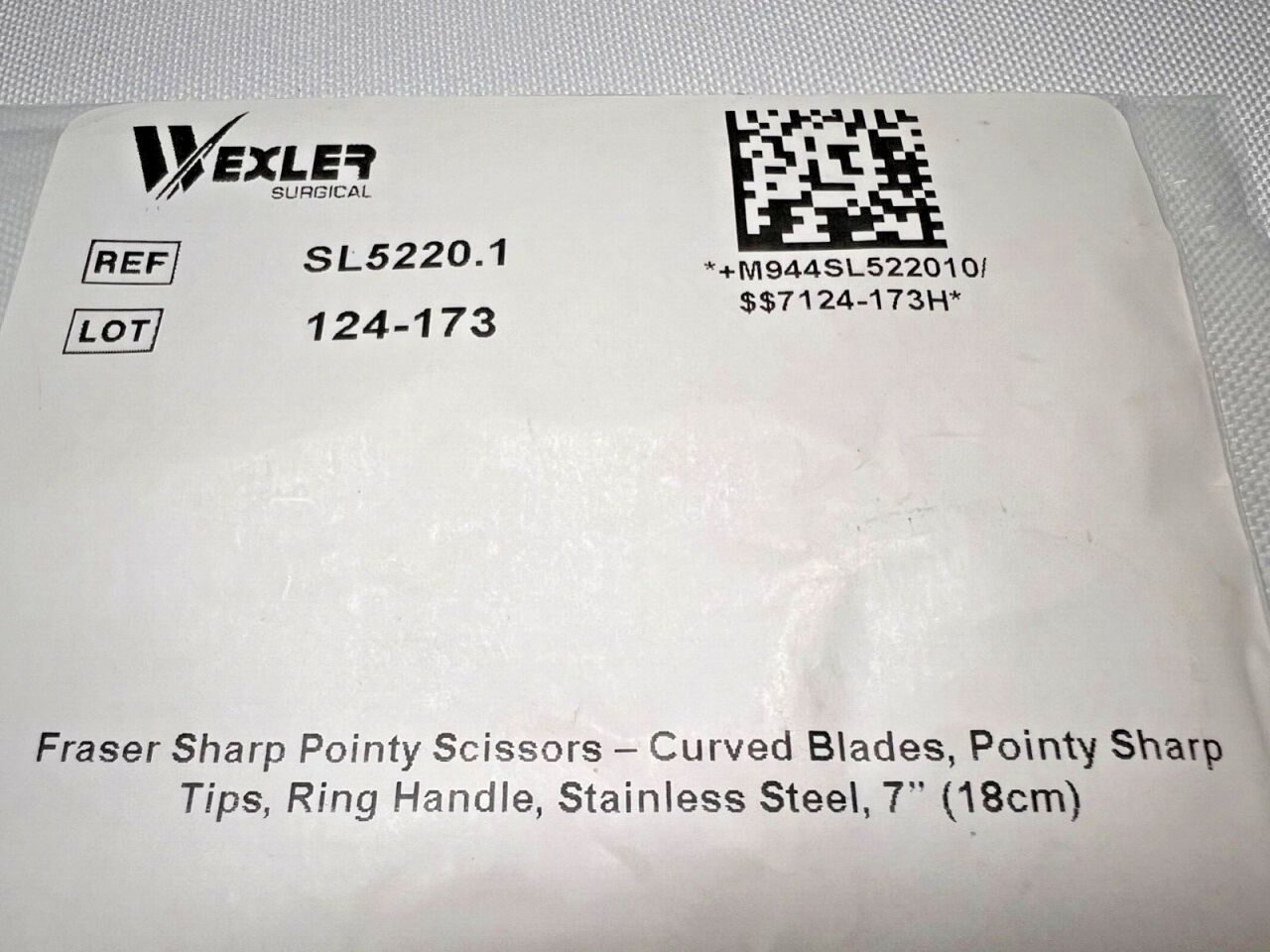 WEXLER SURGICAL SL5220.1 Fraser Sharp Pointy Scissors Curved Blades 7" Length — photo 3
