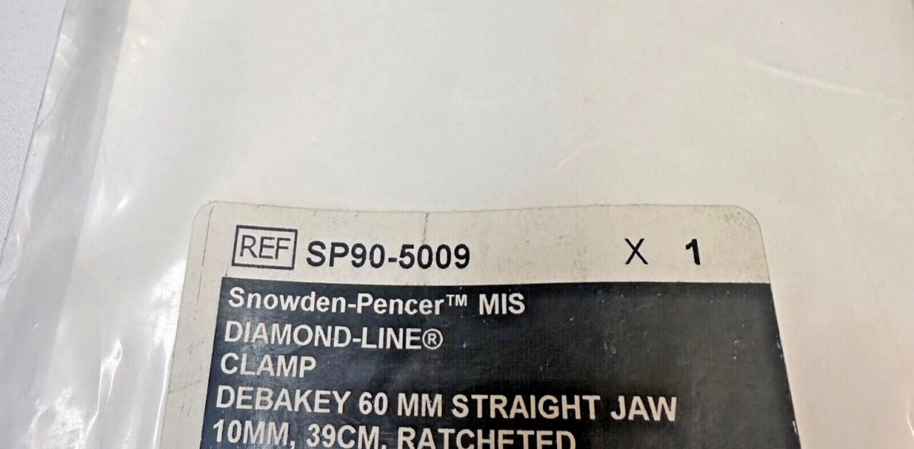 SNOWDEN-PENCER SP90-5009 Diamond-Line Debakey Clamp Straight Jaw Ratcheted — photo 2