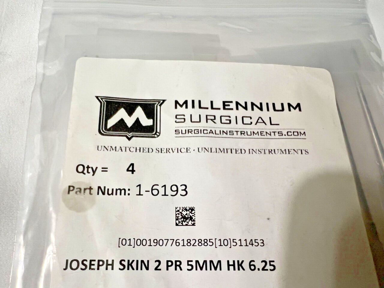 MILLENNIUM SURGICAL 1-6193 Joseph Skin Hooks 2 Prong 5mm Set of 4 — photo 2