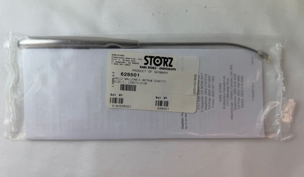 KARL STORZ 628501 1 21cm ENT Halle Malleable Antrum Curette Size 1 ENT — photo 1