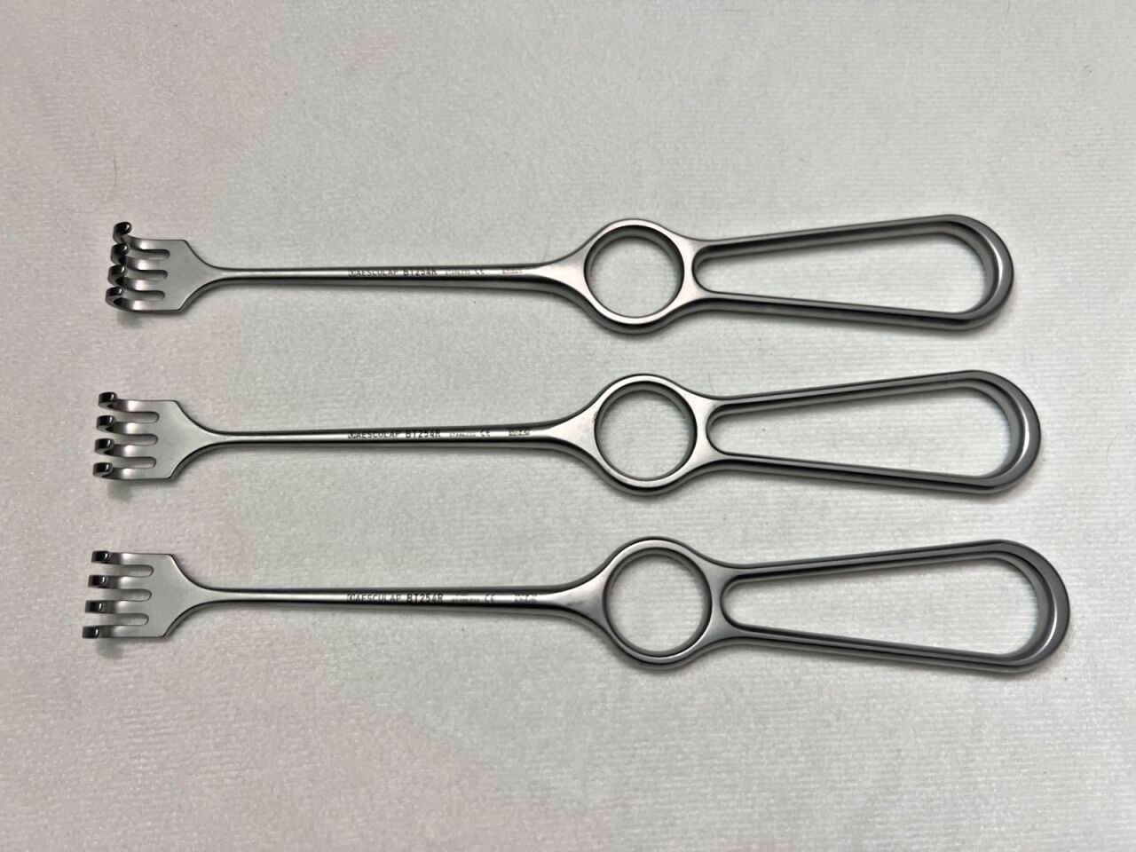AESCULAP BT254R Set of 3 Volkmann Retractors 8x19mm Blunt 4-Prongs 8-3/4" Length
