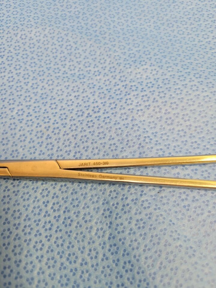 JARIT 450-310 Serrated Jaw Half Curved Schnidt Tonsil Forceps 7.5" — photo 2