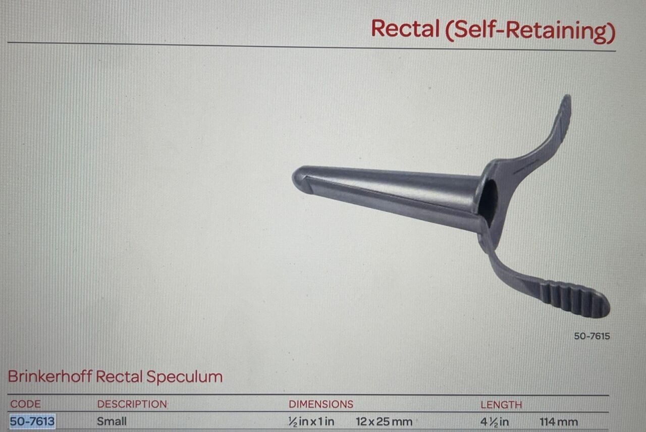 SSI ULTRA SYMMETRY 50-7613 1/2" x 1" Diam 4.5" Brinkerhoff Rectal Specula — photo 2