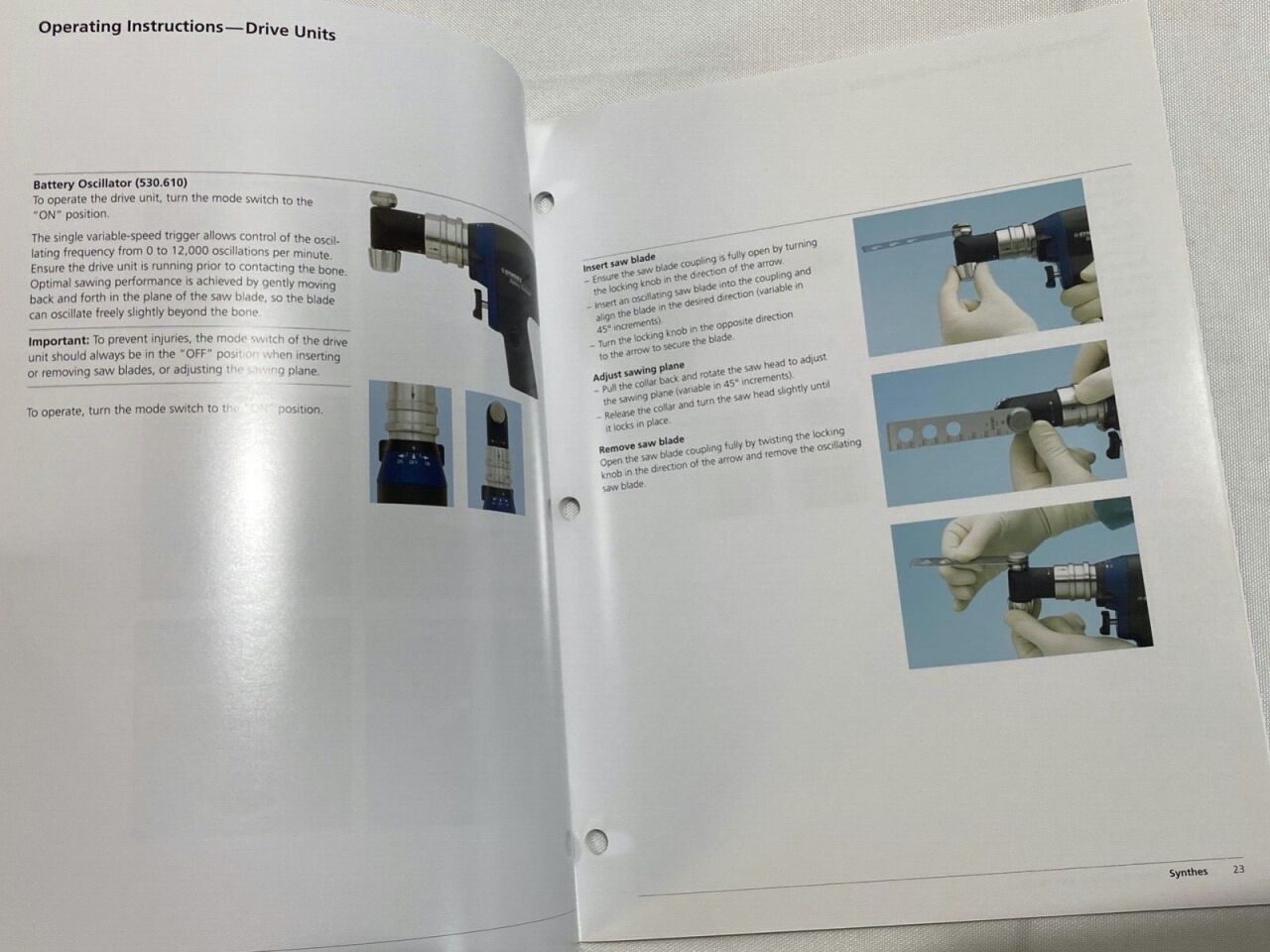 SYNTHES Battery Power Line Users Manual Brochure — photo 3