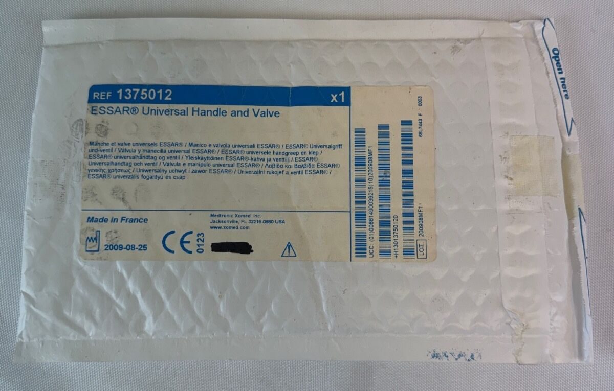 MEDTRONIC 1375012 Neuro ENT Suction ESSAR Universal Handle & Valve Suction