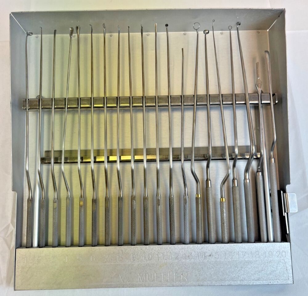 V. MUELLER Various  Transphenoidal Dissector Instrument Set w/ Case