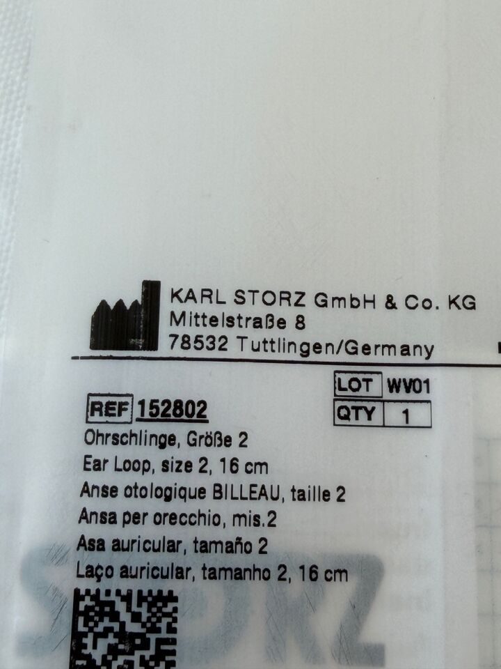 KARL STORZ 152802 Billeau Ear Loop Size 2 Length 16cm — photo 6