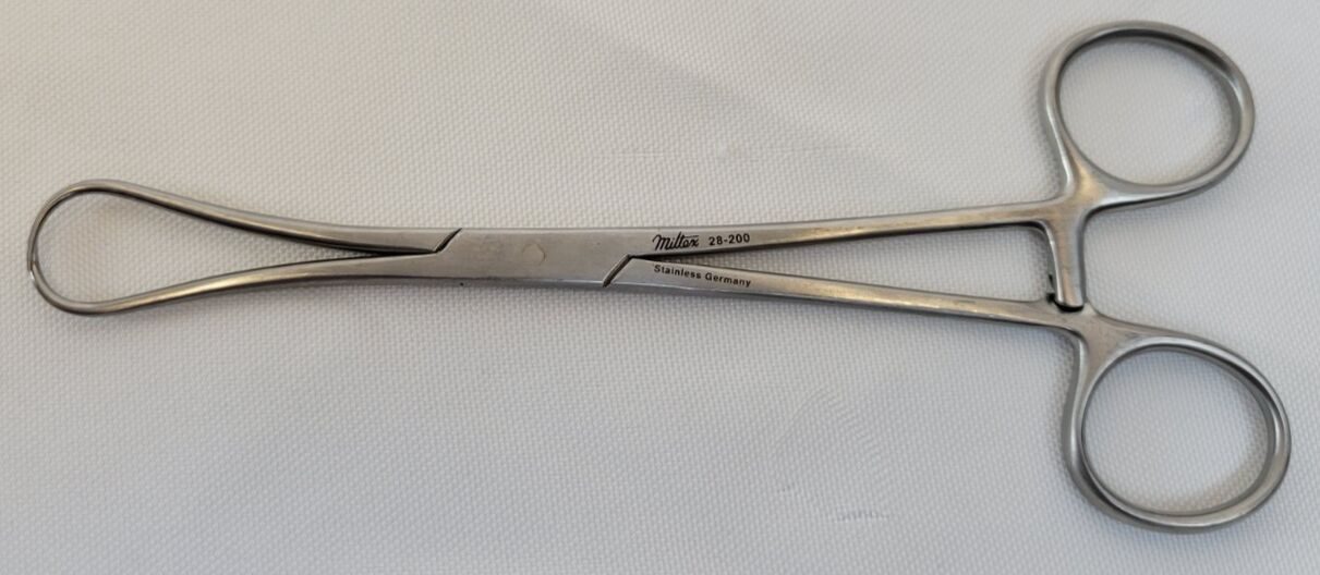 MILTEX 28-200 Ferguson Tenaculum Forceps, Straight Jaws, 6-3/4"