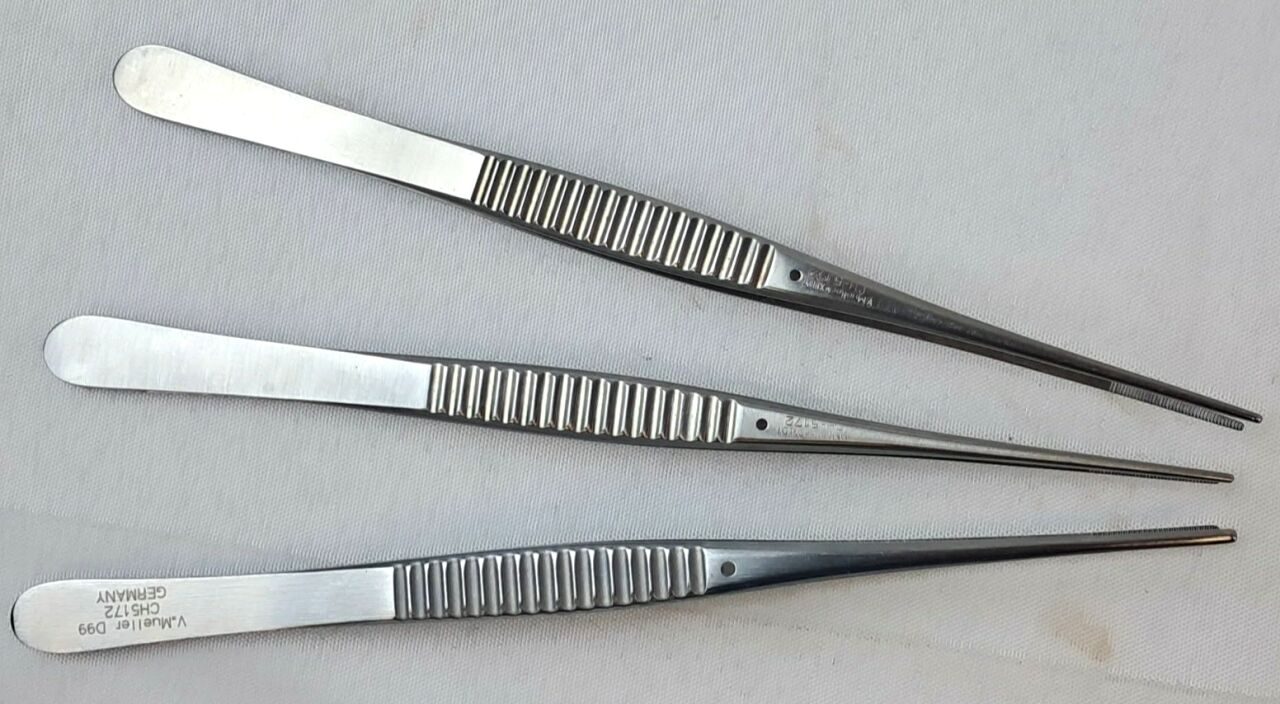 V. MUELLER CH5172 Potts-Smith Dressing Forceps, Lot of 3