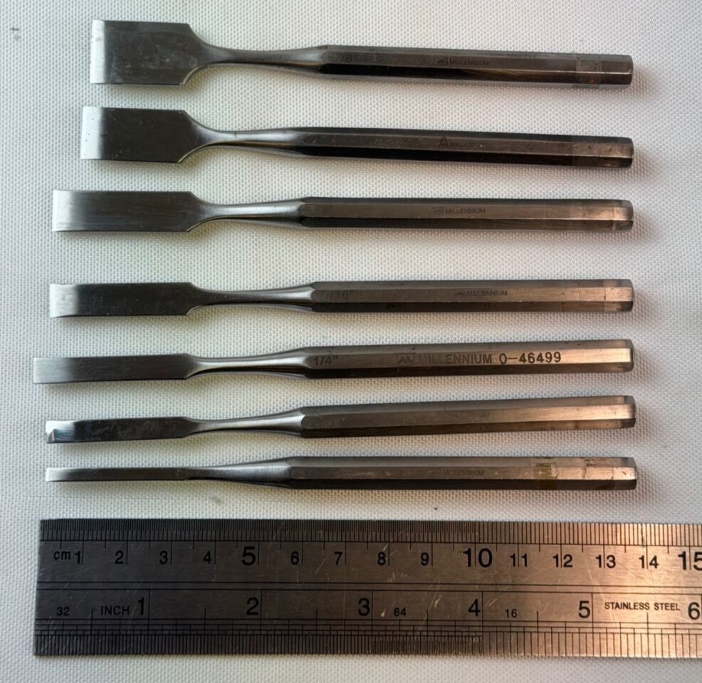 MILLENNIUM SURGICAL 1/8" - 5/8" Set of 7 Hoke Osteotomes — photo 6