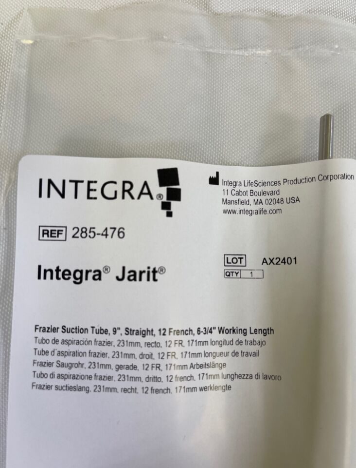 INTEGRA 285-476 Frazier Suction Tube w/ Hole Straight 9" x 12Fr — photo 2