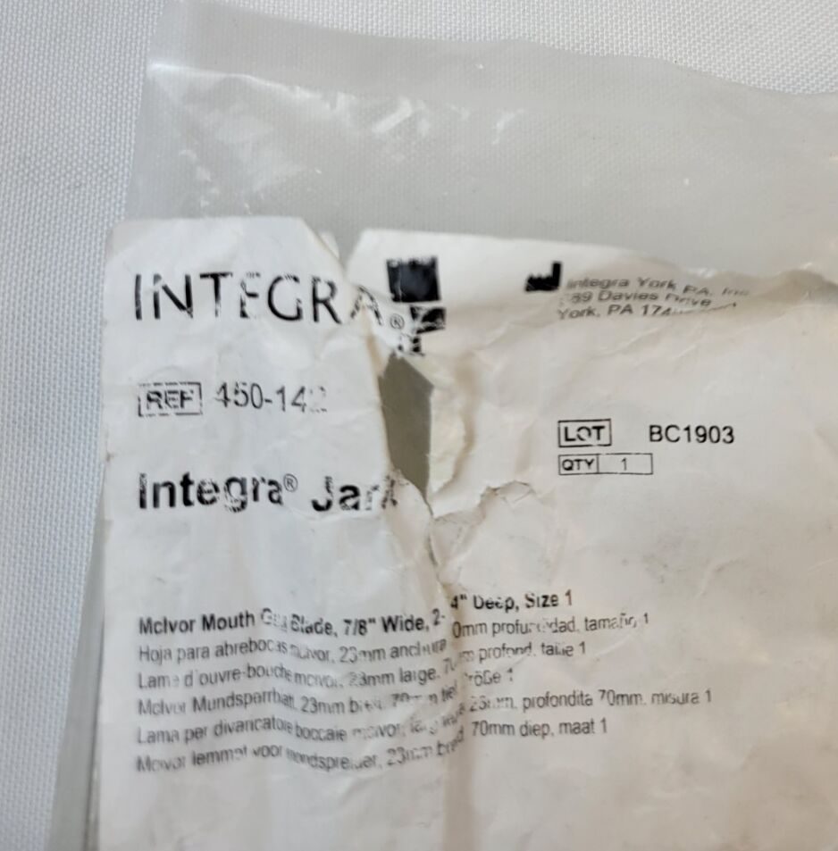 JARIT 450-142 Size 1 Right Angled 5.5" Mclvor Mouth Blade — photo 3